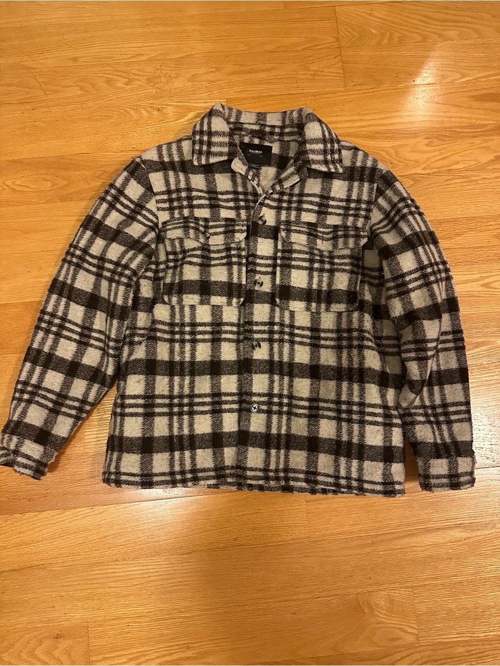 Pull and bear checkered warm jacket